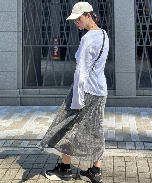 deux amour（ドゥーザムール）の「ラメプリーツスカート（Tシャツ/カットソー・レディース・シルバー/グレー/ピンク・FREE）」の13枚目の写真