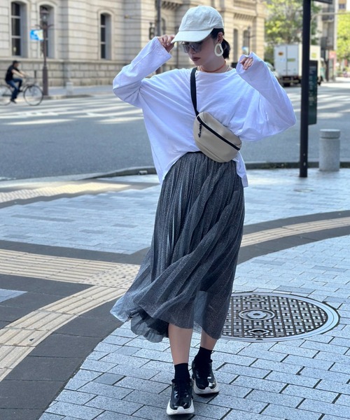 deux amour（ドゥーザムール）の「ラメプリーツスカート（Tシャツ/カットソー・レディース・シルバー/グレー/ピンク・FREE）」の10枚目の写真