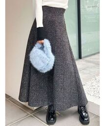 MERCURYDUO | バックレースアップツイードフレアスカート(スカート)