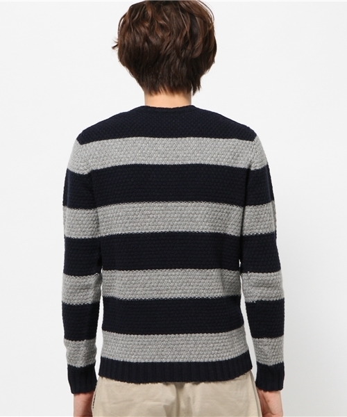 【美品】DRUMOHR　ドルモア クルーネックボーダーニット　46 イタリア製 美品DRUMOHR ドルモア クルーネックボーダーニット 46 イタリア製