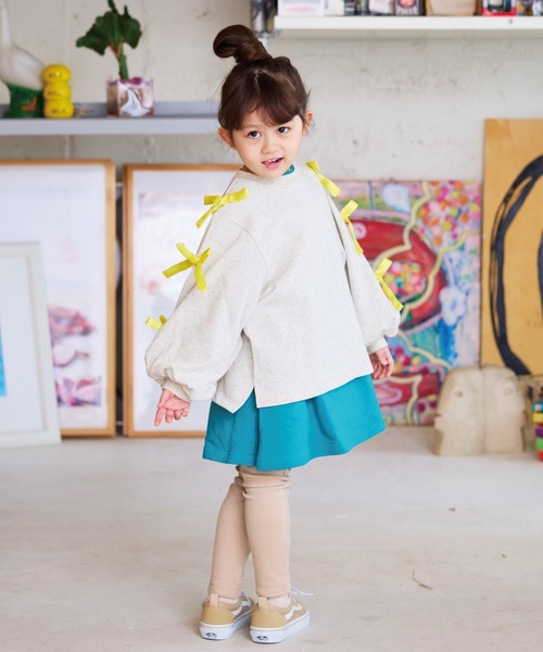 CALMIA（カルミア）の「ショルダーリボンスウェット（スウェット・キッズ・レッド/オフホワイト/ライトピンク・90/100/110/120/130/140/150）」の21枚目の写真