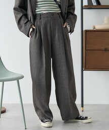ウーリータッチ タックワイドパンツ