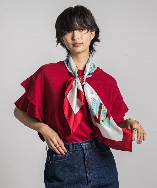 MAYSON GREY(メイソングレイ)の「レイヤースリーブプルオーバー≪手洗い可能≫(Tシャツ/カットソー・レディース・ブラック/ホワイト/ライトグレー/ボルドー・M)」の4枚目の写真