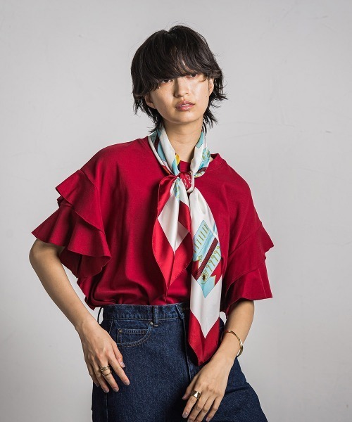 MAYSON GREY(メイソングレイ)の「レイヤースリーブプルオーバー≪手洗い可能≫(Tシャツ/カットソー・レディース・ブラック/ホワイト/ライトグレー/ボルドー・M)」の5枚目の写真