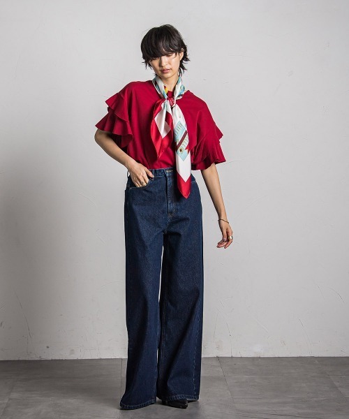 MAYSON GREY(メイソングレイ)の「レイヤースリーブプルオーバー≪手洗い可能≫(Tシャツ/カットソー・レディース・ブラック/ホワイト/ライトグレー/ボルドー・M)」の7枚目の写真