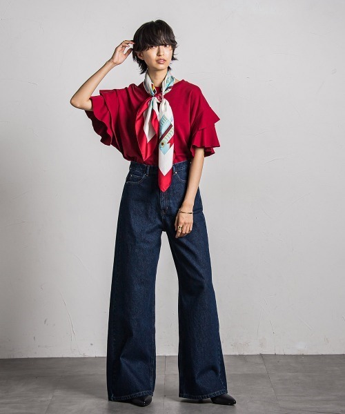 MAYSON GREY(メイソングレイ)の「レイヤースリーブプルオーバー≪手洗い可能≫(Tシャツ/カットソー・レディース・ブラック/ホワイト/ライトグレー/ボルドー・M)」の8枚目の写真