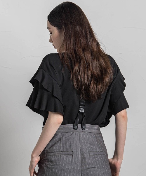 MAYSON GREY(メイソングレイ)の「レイヤースリーブプルオーバー≪手洗い可能≫(Tシャツ/カットソー・レディース・ブラック/ホワイト/ライトグレー/ボルドー・M)」の10枚目の写真