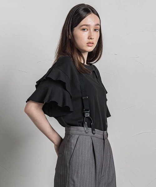 MAYSON GREY(メイソングレイ)の「レイヤースリーブプルオーバー≪手洗い可能≫(Tシャツ/カットソー・レディース・ブラック/ホワイト/ライトグレー/ボルドー・M)」の11枚目の写真