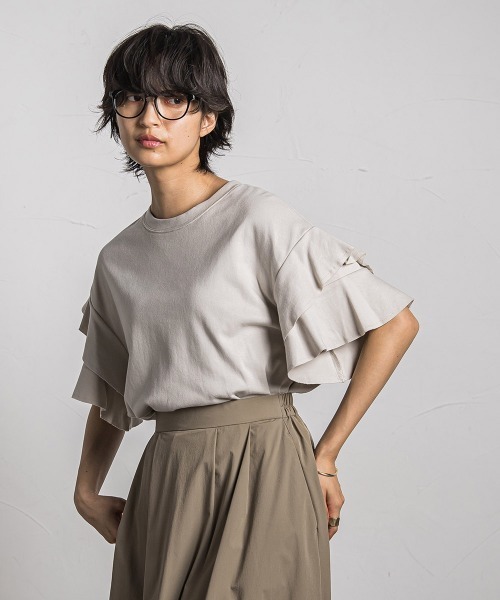 MAYSON GREY(メイソングレイ)の「レイヤースリーブプルオーバー≪手洗い可能≫(Tシャツ/カットソー・レディース・ブラック/ホワイト/ライトグレー/ボルドー・M)」の17枚目の写真