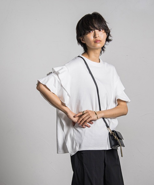 MAYSON GREY(メイソングレイ)の「レイヤースリーブプルオーバー≪手洗い可能≫(Tシャツ/カットソー・レディース・ブラック/ホワイト/ライトグレー/ボルドー・M)」の21枚目の写真