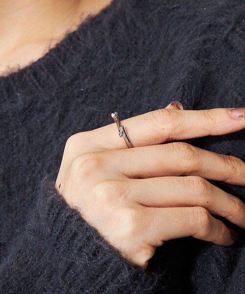 CITEN(シテン)の「<CITEN>クロスラインリング(リング・レディース・シルバー/その他1・FREE)」の1枚目の写真