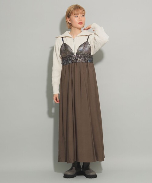 Ray BEAMS（レイビームス）の「モール アゼ ハーフジップ ニット（ニット/セーター・レディース・オフホワイト/ブラック/ミント・ONE SIZE）」の13枚目の写真