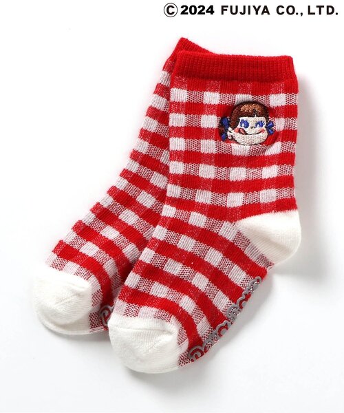 apres les cours（アプレレクール）の「PEKO&POKO ソックス（ソックス/靴下・キッズ・ブルー/オフホワイト/レッド/アイボリー・21/18/15 /12）」の4枚目の写真