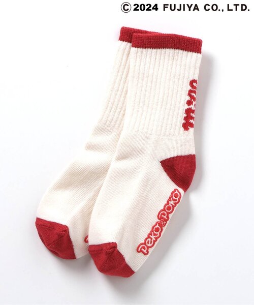 apres les cours（アプレレクール）の「PEKO&POKO ソックス（ソックス/靴下・キッズ・ブルー/オフホワイト/レッド/アイボリー・21/18/15 /12）」の2枚目の写真