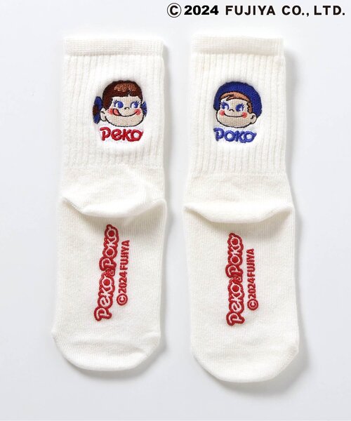 apres les cours（アプレレクール）の「PEKO&POKO ソックス（ソックス/靴下・キッズ・ブルー/オフホワイト/レッド/アイボリー・21/18/15 /12）」の3枚目の写真