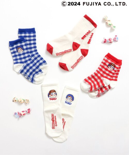 apres les cours（アプレレクール）の「PEKO&POKO ソックス（ソックス/靴下・キッズ・ブルー/オフホワイト/レッド/アイボリー・21/18/15 /12）」の17枚目の写真