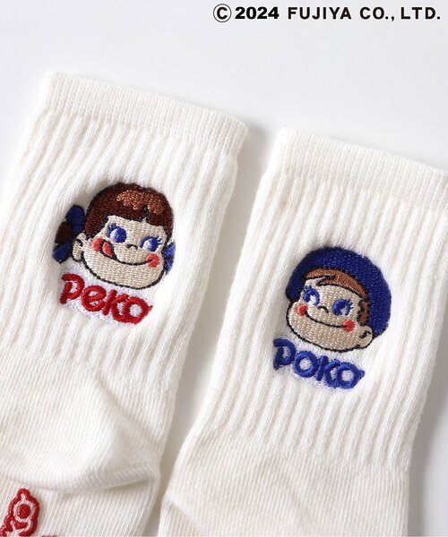 apres les cours（アプレレクール）の「PEKO&POKO ソックス（ソックス/靴下・キッズ・ブルー/オフホワイト/レッド/アイボリー・21/18/15 /12）」の6枚目の写真