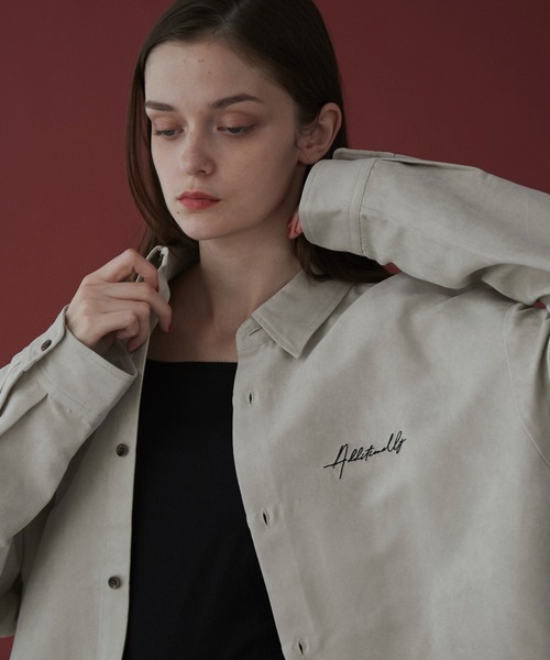 LUCY（ルーシー）の「LUCY/フェイクスウェードワンポイントBIGロングスリーブシャツ（シャツ/ブラウス・メンズ・ブラウン/チャコール/ライトベージュ・MEDIUM/LARGE）」の3枚目の写真