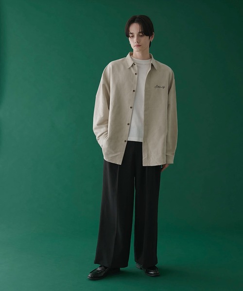 LUCY（ルーシー）の「LUCY/フェイクスウェードワンポイントBIGロングスリーブシャツ（シャツ/ブラウス・メンズ・ブラウン/チャコール/ライトベージュ・MEDIUM/LARGE）」の14枚目の写真