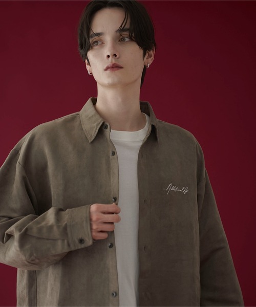 LUCY（ルーシー）の「LUCY/フェイクスウェードワンポイントBIGロングスリーブシャツ（シャツ/ブラウス・メンズ・ブラウン/チャコール/ライトベージュ・MEDIUM/LARGE）」の18枚目の写真