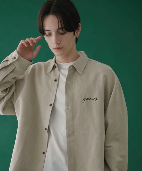 LUCY（ルーシー）の「LUCY/フェイクスウェードワンポイントBIGロングスリーブシャツ（シャツ/ブラウス・メンズ・ブラウン/チャコール/ライトベージュ・MEDIUM/LARGE）」の21枚目の写真