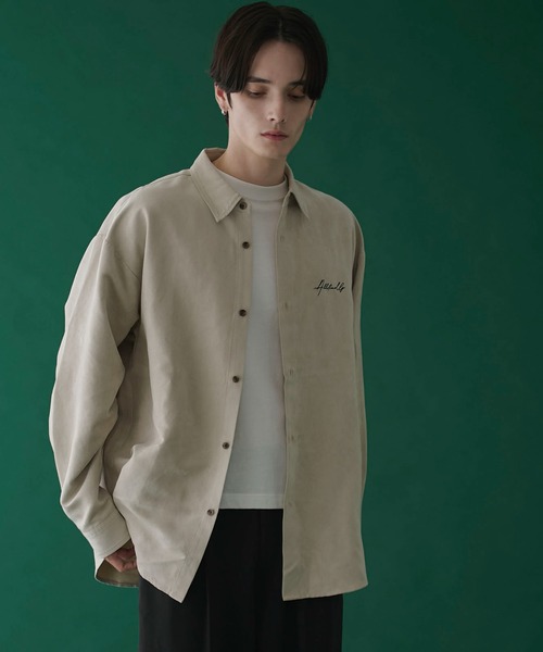 LUCY（ルーシー）の「LUCY/フェイクスウェードワンポイントBIGロングスリーブシャツ（シャツ/ブラウス・メンズ・ブラウン/チャコール/ライトベージュ・MEDIUM/LARGE）」の22枚目の写真