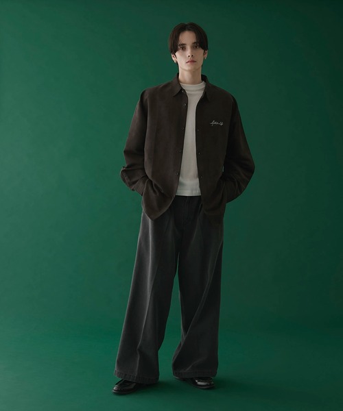 LUCY（ルーシー）の「LUCY/フェイクスウェードワンポイントBIGロングスリーブシャツ（シャツ/ブラウス・メンズ・ブラウン/チャコール/ライトベージュ・MEDIUM/LARGE）」の17枚目の写真