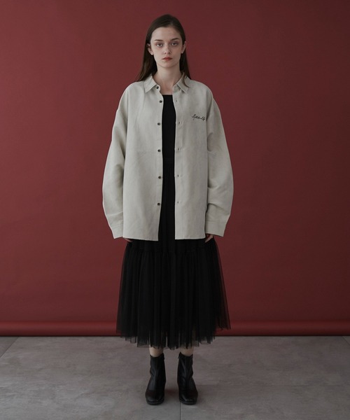 LUCY（ルーシー）の「LUCY/フェイクスウェードワンポイントBIGロングスリーブシャツ（シャツ/ブラウス・メンズ・ブラウン/チャコール/ライトベージュ・MEDIUM/LARGE）」の10枚目の写真