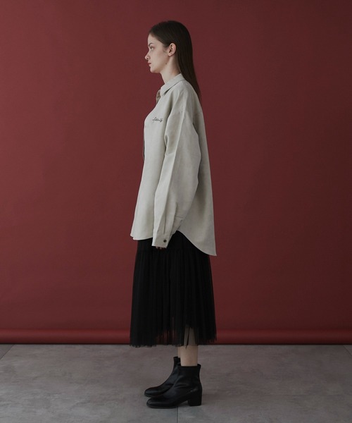 LUCY（ルーシー）の「LUCY/フェイクスウェードワンポイントBIGロングスリーブシャツ（シャツ/ブラウス・メンズ・ブラウン/チャコール/ライトベージュ・MEDIUM/LARGE）」の11枚目の写真