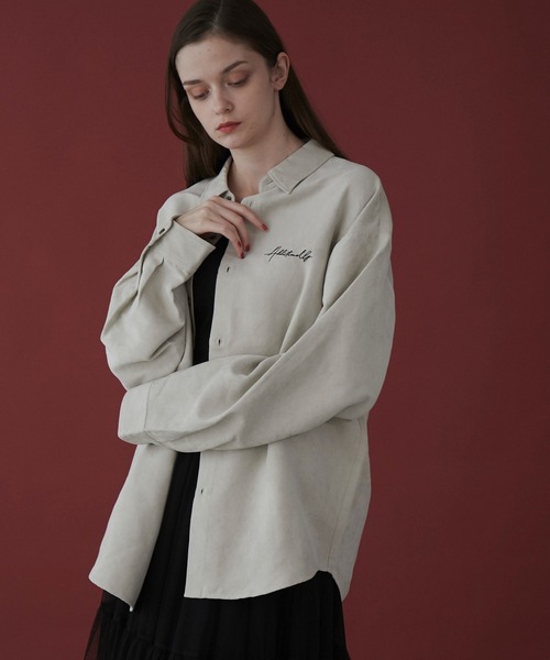 LUCY（ルーシー）の「LUCY/フェイクスウェードワンポイントBIGロングスリーブシャツ（シャツ/ブラウス・メンズ・ブラウン/チャコール/ライトベージュ・MEDIUM/LARGE）」の7枚目の写真