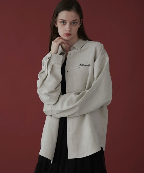 LUCY（ルーシー）の「LUCY/フェイクスウェードワンポイントBIGロングスリーブシャツ（シャツ/ブラウス・メンズ・ブラウン/チャコール/ライトベージュ・MEDIUM/LARGE）」の8枚目の写真