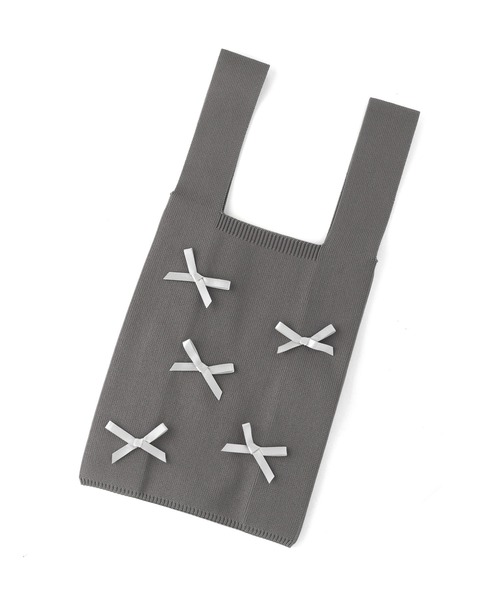 ANEMONE（アネモネ）の「リボンポイントニットトートバッグ（トートバッグ・レディース・ブラック/ピンク/グレー/ブルー/レッド/シルバー/グリーン/アイボリー/ホワイト系その他2・FREE）」の10枚目の写真