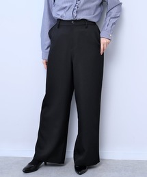 【L～5L 大きいサイズ】【アンチピリング】ウール調ツイルワイドパンツ