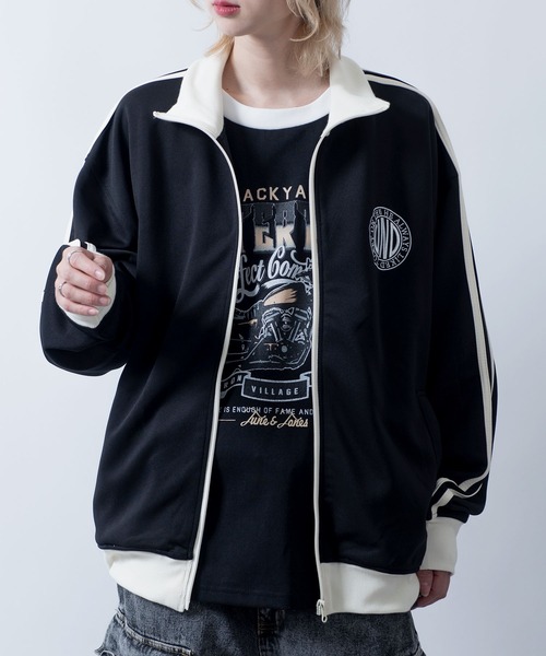 Starting Over(スターティングオーバー)の「embroidery side line track jacket/胸刺繍 サイドライン トラックジャケット(ジャージ・メンズ・サックスブルー/ブラック/オフホワイト/ワイン・M/L/XL)」の22枚目の写真