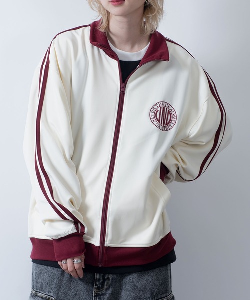 embroidery side line track jacket/胸刺繍 サイドライン