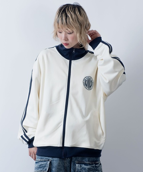 embroidery side line track jacket/胸刺繍 サイドライン