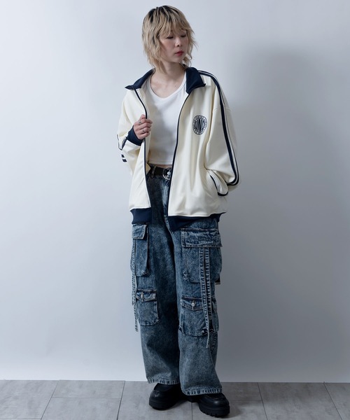 Starting Over(スターティングオーバー)の「embroidery side line track jacket/胸刺繍 サイドライン トラックジャケット(ジャージ・メンズ・サックスブルー/ブラック/オフホワイト/ワイン・M/L/XL)」の18枚目の写真