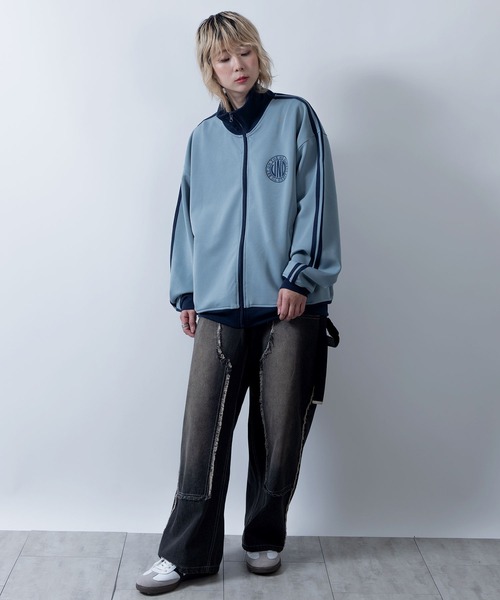 embroidery side line track jacket/胸刺繍 サイドライン