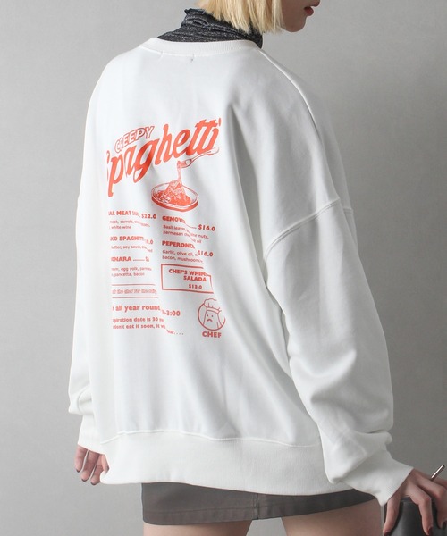 SpRay（スプレイ）の「スパゲティおばけスウェット（スウェット・レディース・グレー/ブルー/アイボリー/ピンク/オートミール/スミクロ・FREE）」の5枚目の写真