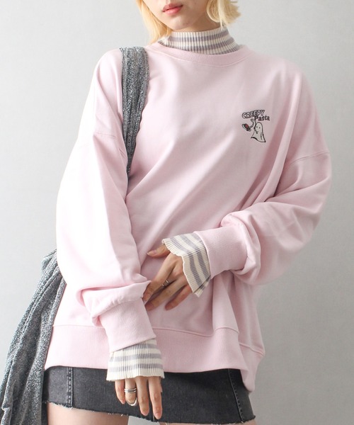 SpRay（スプレイ）の「スパゲティおばけスウェット（スウェット・レディース・グレー/ブルー/アイボリー/ピンク/オートミール/スミクロ・FREE）」の8枚目の写真