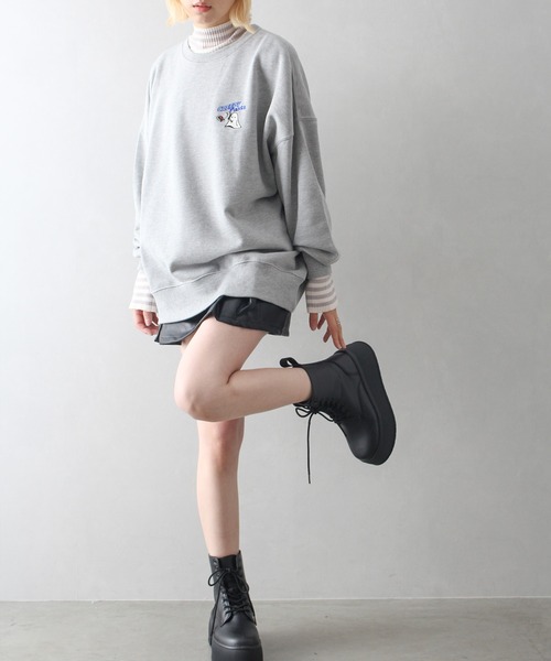 SpRay（スプレイ）の「スパゲティおばけスウェット（スウェット・レディース・グレー/ブルー/アイボリー/ピンク/オートミール/スミクロ・FREE）」の12枚目の写真