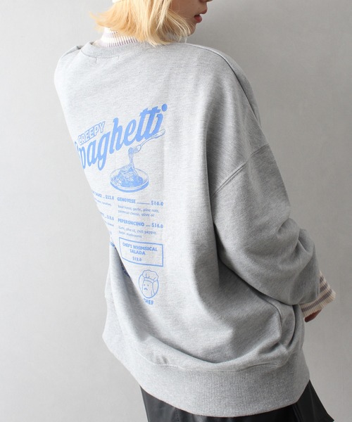 SpRay（スプレイ）の「スパゲティおばけスウェット（スウェット・レディース・グレー/ブルー/アイボリー/ピンク/オートミール/スミクロ・FREE）」の14枚目の写真