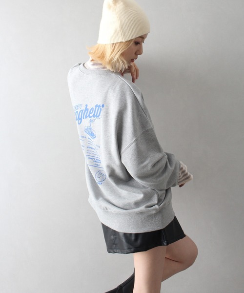 SpRay（スプレイ）の「スパゲティおばけスウェット（スウェット・レディース・グレー/ブルー/アイボリー/ピンク/オートミール/スミクロ・FREE）」の15枚目の写真