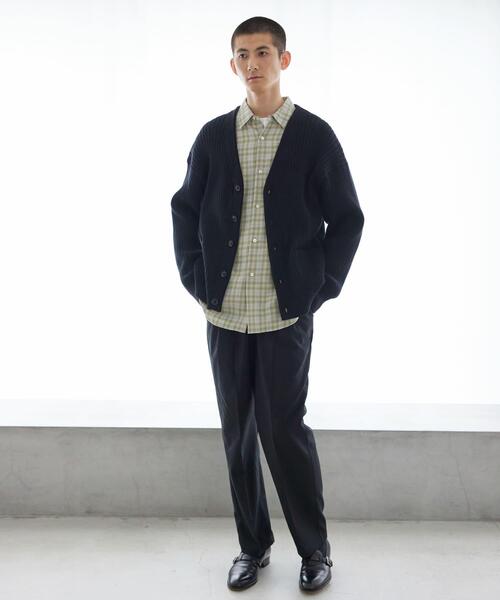 URBAN RESEARCH(アーバンリサーチ)の「new basic COTTON CASHMERE WIDE RIB CARDIGAN(カーディガン/ボレロ・メンズ・チャコールグレー/ブラック/ネイビー・MEDIUM/LARGE)」の5枚目の写真