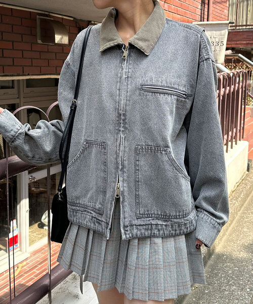 CIAOPANIC(チャオパニック)の「ヴィンテージライクデトロイトジャケット(ブルゾン・レディース・ブラック/ブラウン/ブルー・LARGE/MEDIUM)」の6枚目の写真