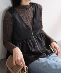 sakishimatokyo | サテン ペプラムVネックベスト(ベスト)