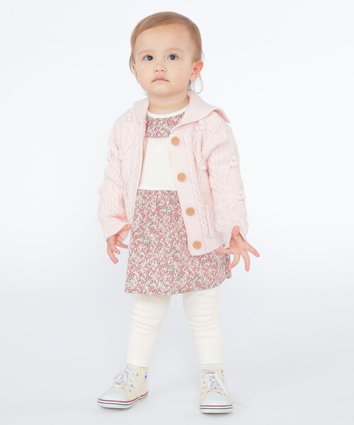 SHIPS KIDS:70～80cm / フラワー レギンス セットロン パース