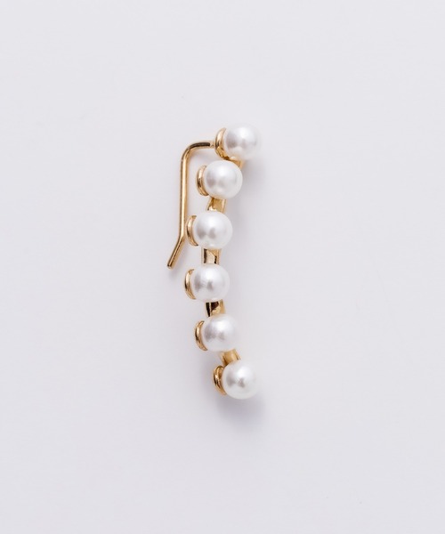 ciite'（シーテ）の「6連パールピアス イヤーカフ風 （片耳用）（ピアス（片耳用）・レディース・ゴールド/シルバー・FREE）」の3枚目の写真