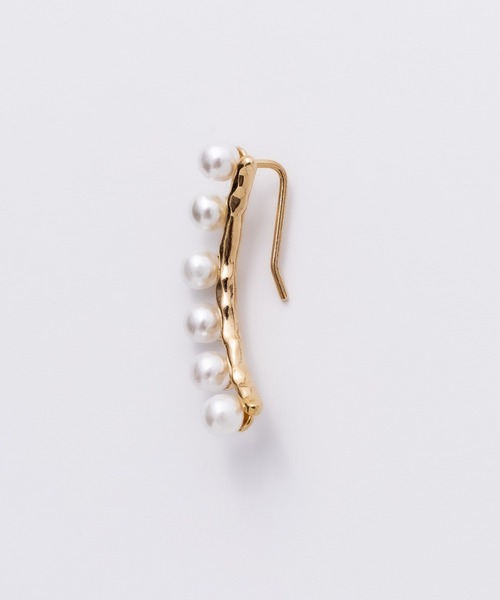 ciite'（シーテ）の「6連パールピアス イヤーカフ風 （片耳用）（ピアス（片耳用）・レディース・ゴールド/シルバー・FREE）」の4枚目の写真
