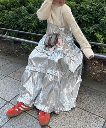 フリルティアードキャミワンピ